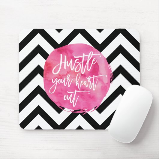 Herzvergnügen | Rosa Farbe Mousepad (Mit Mouse)