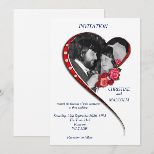 Herzverheiratung Einladung (Vorne/Hinten)
