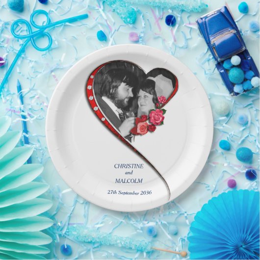 Herzverheiratung Pappteller (Party)