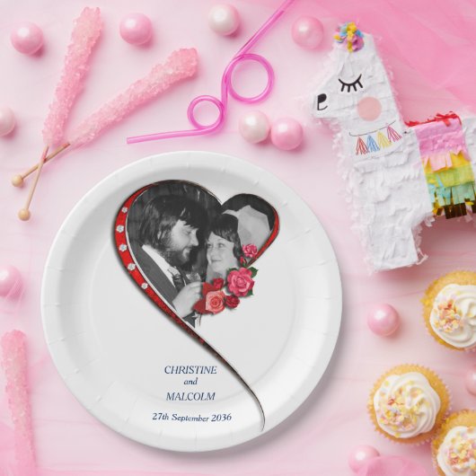 Herzverheiratung Pappteller (Party)