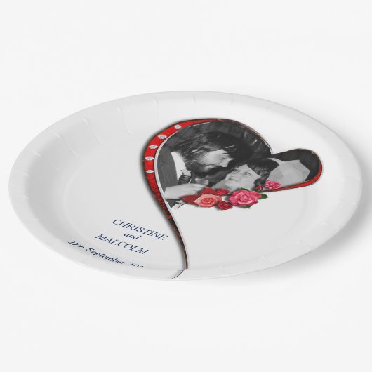 Herzverheiratung Pappteller (Schrägansicht)