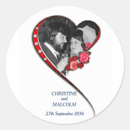Herzverheiratung Runder Aufkleber