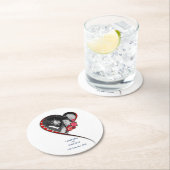 Herzverheiratung Runder Pappuntersetzer (Vor Ort)
