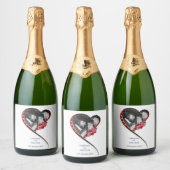 Herzverheiratung Schaumweinetikett (Flaschen)