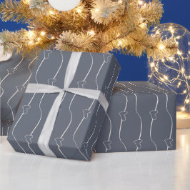Herzverknüpfung, Creme auf Fleet Gray Wrapping Pap Geschenkpapier