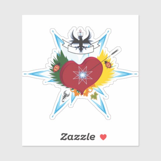 Herzverletzung durch Liebe Aufkleber (Blatt)
