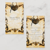 Herzverriegelung und Vintage antike Visitenkarte (Vorne/Hinten)