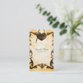 Herzverriegelung und Vintage antike Visitenkarte (Stehend Vorderseite)