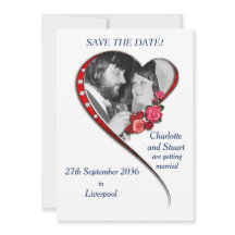 Herzverwirbelkarte mit flacher Save the Date-Karte