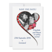 Herzverwirbelkarte mit flacher Save the Date-Karte