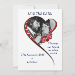 Herzverwirbelkarte mit flacher Save the Date-Karte Save The Date