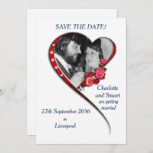 Herzverwirbelkarte mit flacher Save the Date-Karte Save The Date (Vorne/Hinten)