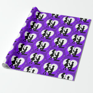 Herzvorschlag Silhouette Lila Geschenkpapier