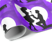 Herzvorschlag Silhouette Lila Geschenkpapier (Rolleneckpunkt)