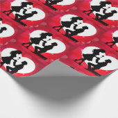 Herzvorschlag Silhouette Rot Geschenkpapier (Ecke)