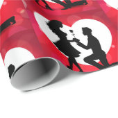 Herzvorschlag Silhouette Rot Geschenkpapier (Rolleneckpunkt)