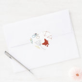 Herzwald Fox Woodland Abstraktes Muster Herz-Aufkleber (Umschlag)