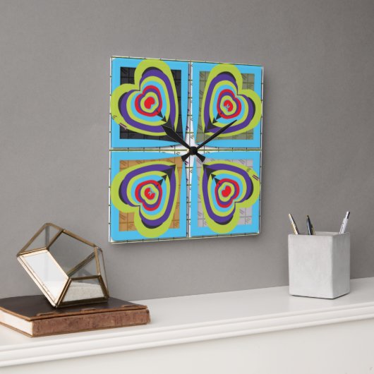 Herzwanduhr Quadratische Wanduhr (Büro)