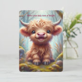 Herzwärmender Hochland-Kalb-Flachbildschirm Feiertagskarte (Stehend Vorderseite)