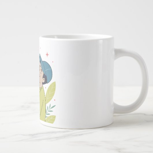 Herzwärmender Junge umarmender Hund Tasse (Rechts)