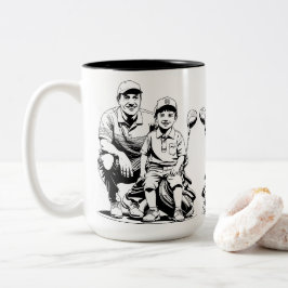 Herzwärmender Vater & Son Golf Moment am Vatertag Zweifarbige Tasse