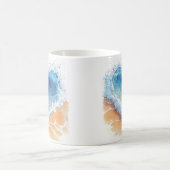 Herzwelle an einem Strand Kaffeetasse (Mittel)