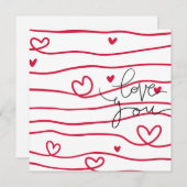 Herzwellen, flacher Notecard Einladung (Vorne/Hinten)