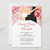 Herzwinkerndusche Bridal Einladung Rot Rosa (Vorderseite)