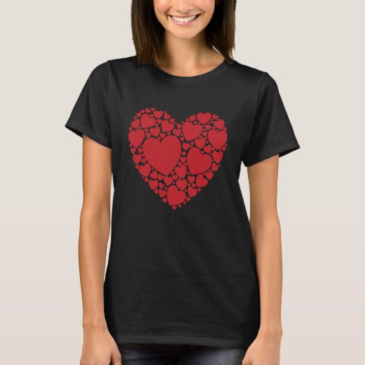 HerzWord Cloud Valentinstag Liebe T-Shirt (Vorderseite)