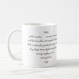 Herzworte erklären und Künstler Whimsical Art Kaffeetasse