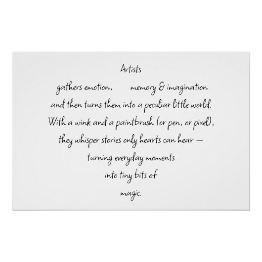 Herzworte erklären und Künstler Whimsical Art Poster (Vorderseite)