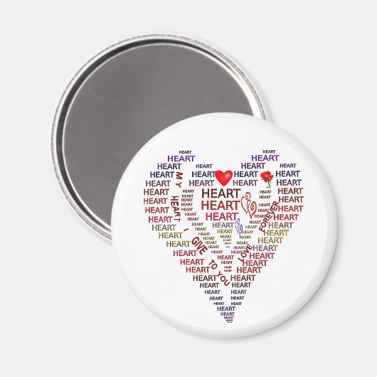Herzwörter Magnet (Vorderseite/Rückseite)
