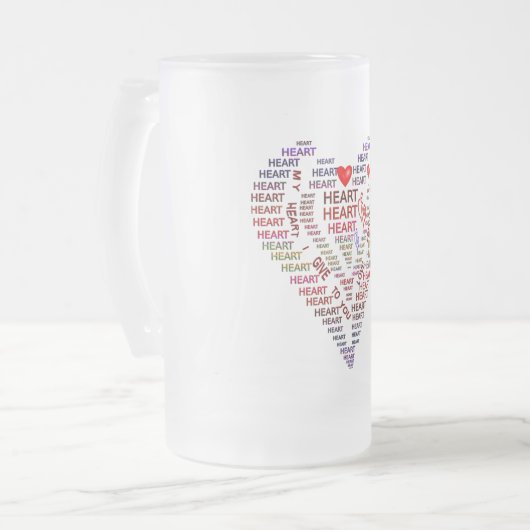 Herzwörter Mattglas Bierglas (Vorderseite Links)