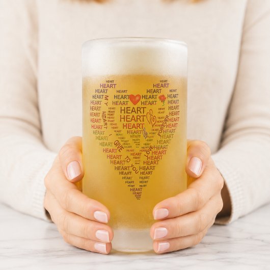 Herzwörter Mattglas Bierglas