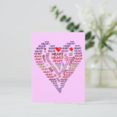 Herzwörter Postkarte (Stehend Vorderseite)