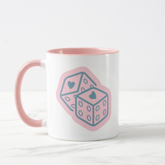 Herzwürfel Valentinstag Tasse (Links)