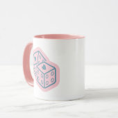 Herzwürfel Valentinstag Tasse (Vorderseite Links)