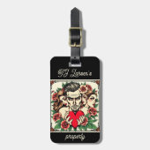 Herzzerbrecherin und Frauen Tattoo kunstinspiriert Gepäckanhänger (Vorderseite vertikal)