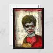 Herzzerbrochene Postkarte (Vorne/Hinten)