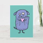 Herzzerbrochener, weißlicher Cartoon, benutzerdefi Karte (Vorderseite)