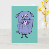 Herzzerbrochener, weißlicher Cartoon, benutzerdefi Karte (Gelbe Blume)