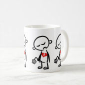 Herzzerrütteter Stick Man in Traurigkeit Kaffeetasse (VorderseiteRechts)