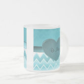 Herzzigzag-Aquamarin Mattglastasse (VorderseiteRechts)