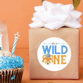 He's a Wild One Woodland Fox 1st Birthday Stickers