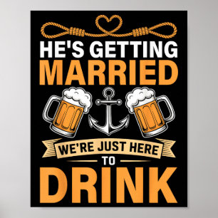 Hes Getried Funny Trauzeugen Bachelor Party Poster