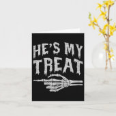 Hes Meine Leckerei Skeleton Matching Couple Hallow Karte (Gelbe Blume)