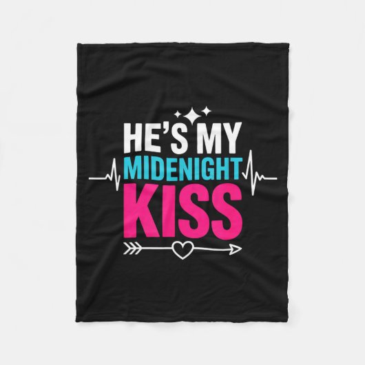 He's My Midnight Kiss Happy New Year Matching Coup Fleecedecke (Vorderseite)