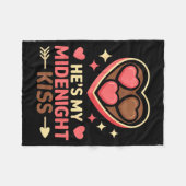 He's My Midnight Kiss Happy New Year Matching Coup Fleecedecke (Vorderseite (Horizontal))