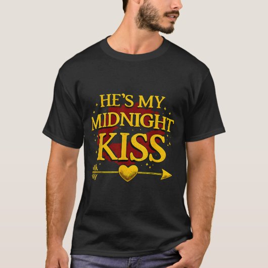 He's My Midnight Kiss Matching Couples Valentine’s T-Shirt (Vorderseite)