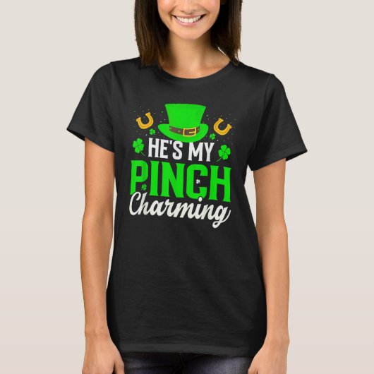He's My Pinch Charming Shamrock St Patrick's Day L T-Shirt (Vorderseite)